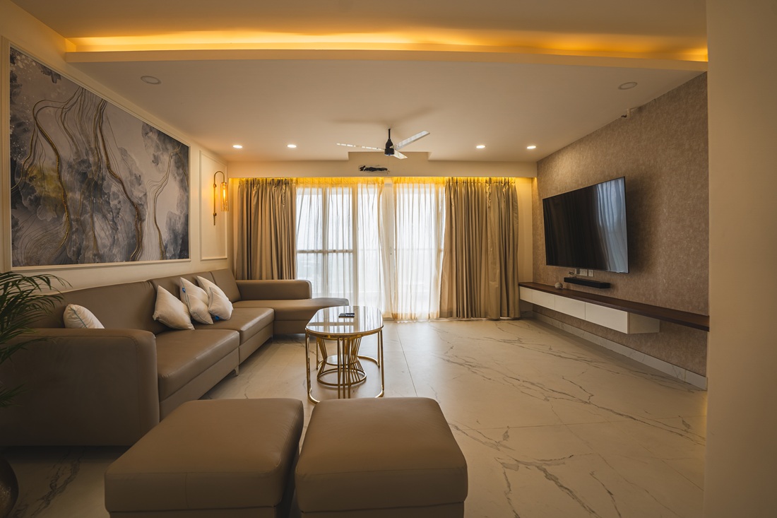 The Marble & Amber Warm Contemporary Apartment